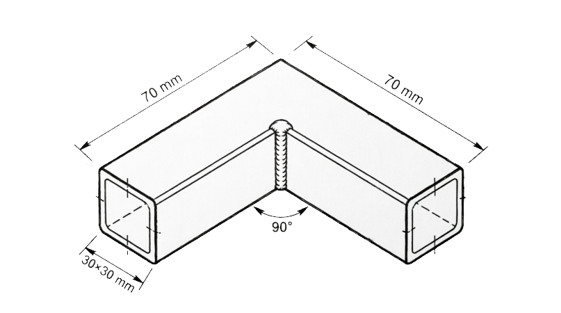Угол 90° — фитинг из профтрубы