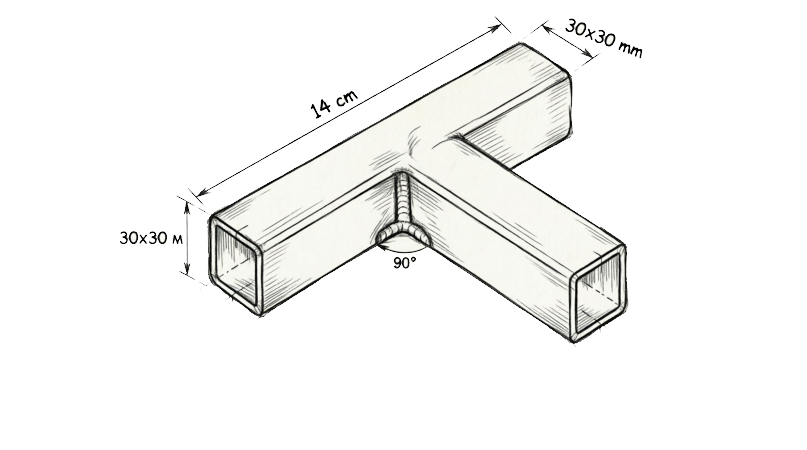 Тройник для каркаса теплицы
